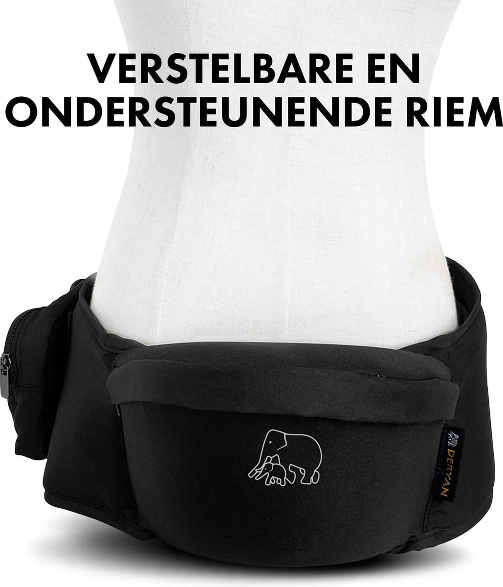 Luxury Hip Carrier - Asiento a la cadera para bebés y niños pequeños - Negro