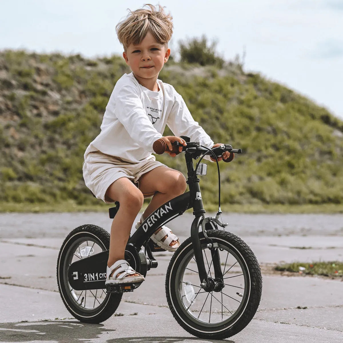 Bicicleta infantil de lujo 12 pulgadas - 3 en 1 - bicicleta de paseo Rosa