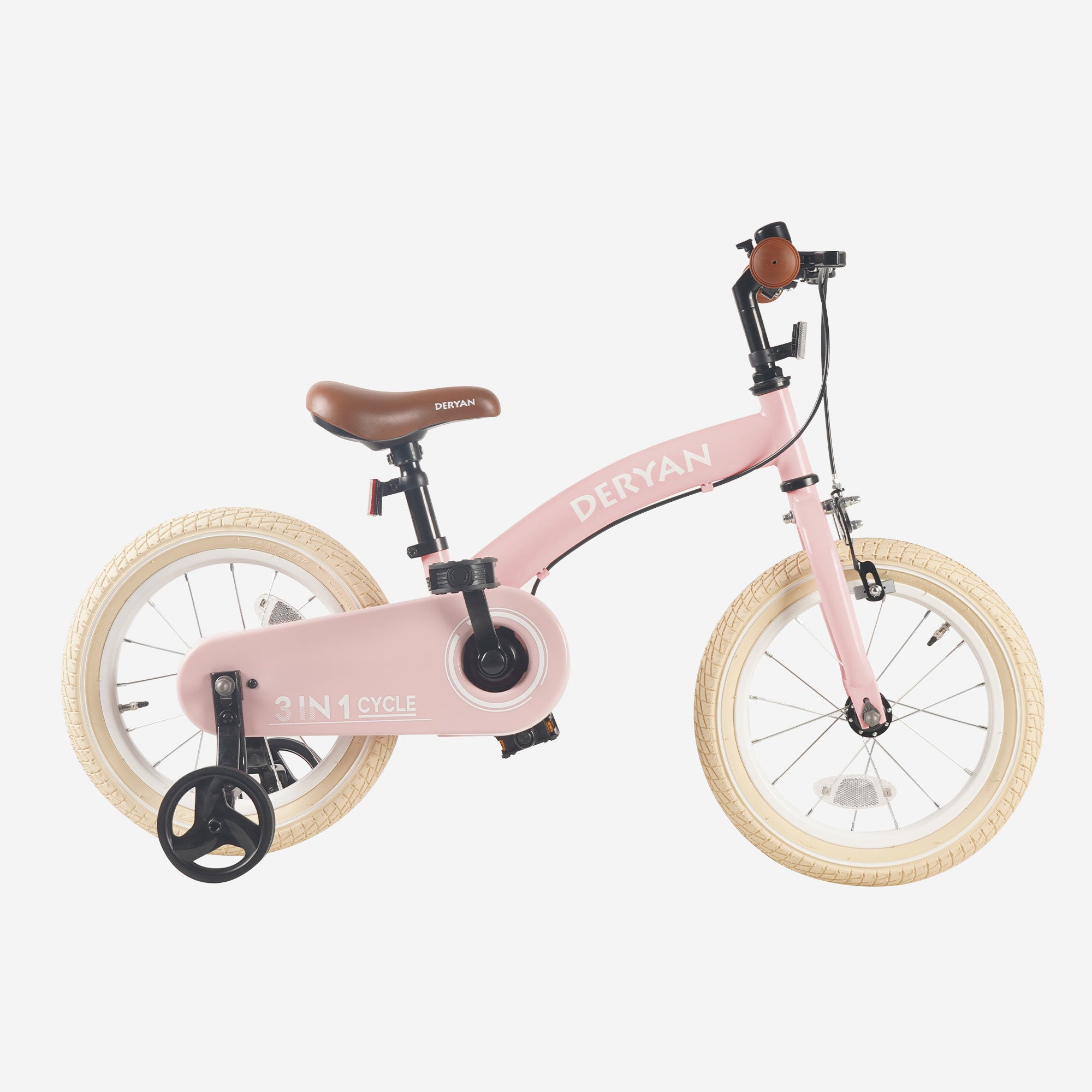 Bicicleta infantil de lujo 14 pulgadas - 3 en 1 - bicicleta de equilibrio - Rosa