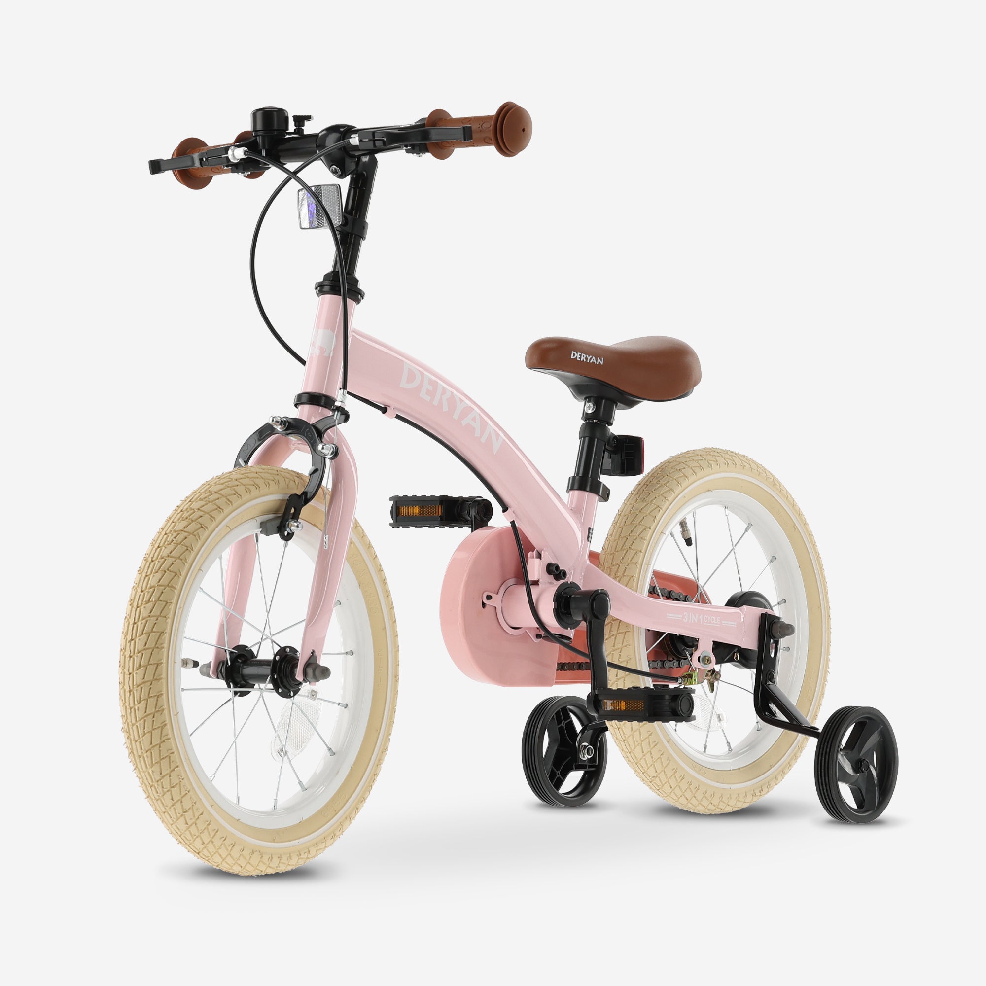 Bicicleta infantil de lujo 14 pulgadas - 3 en 1 - bicicleta de equilibrio - Rosa