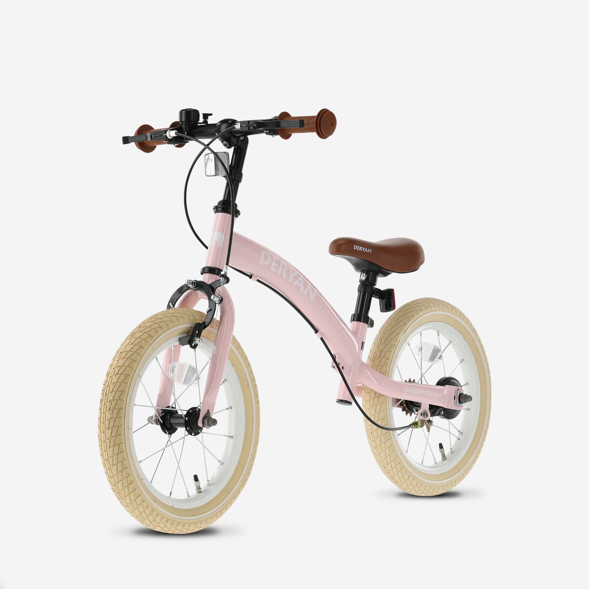 Bicicleta infantil de lujo 12 pulgadas - 3 en 1 - bicicleta de paseo Rosa