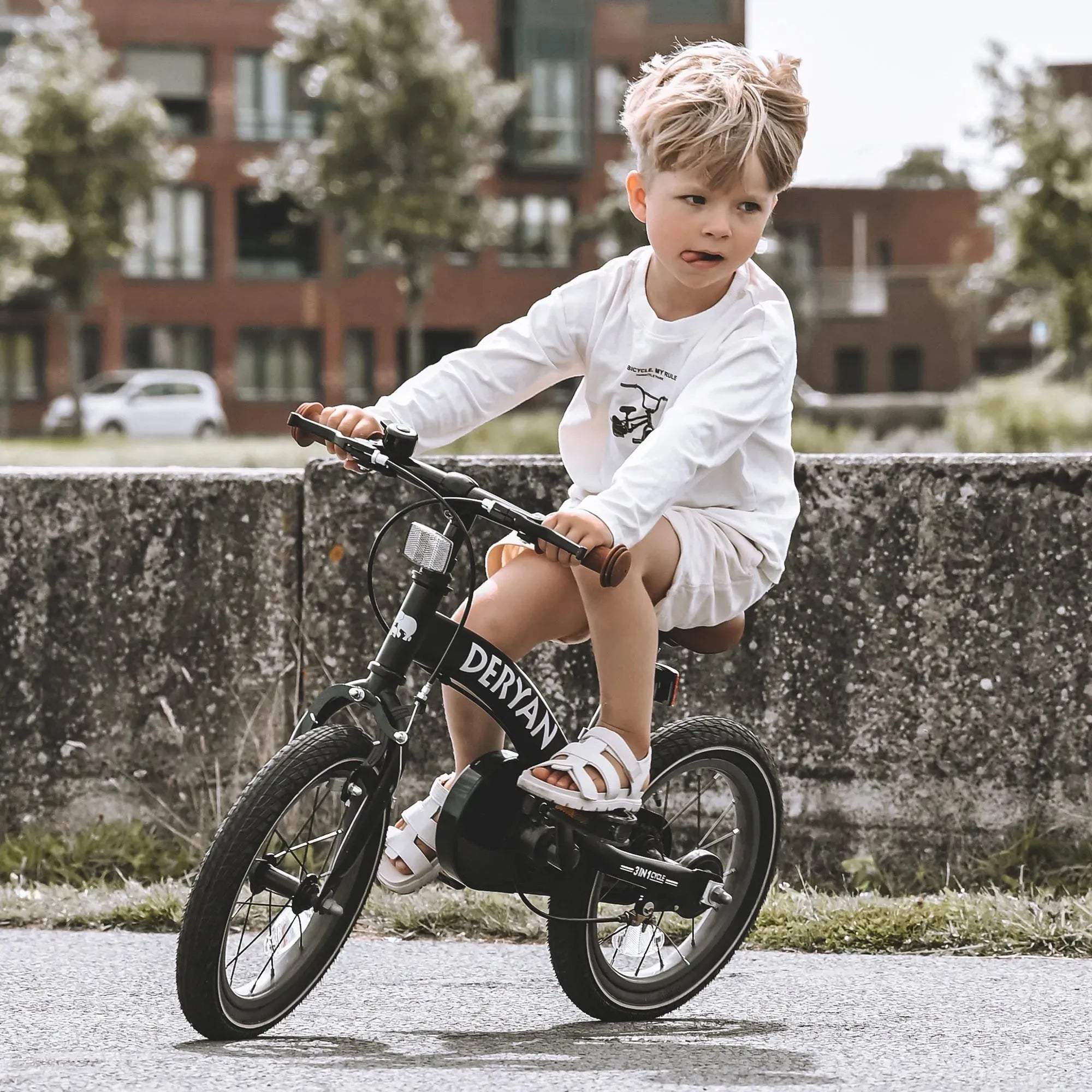 Bicicleta infantil de lujo 14 pulgadas - 3 en 1 - bicicleta de equilibrio