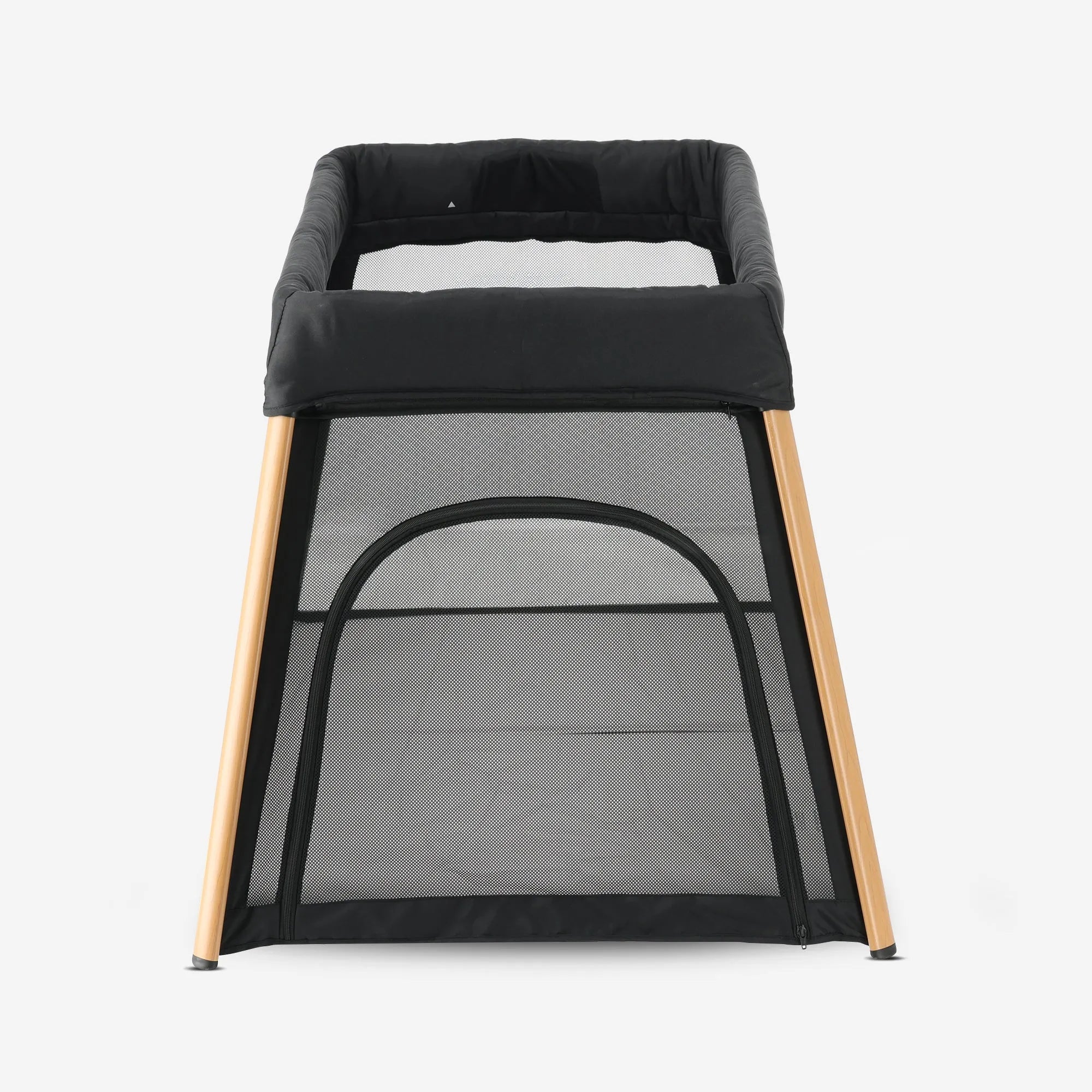 Cama de camping y corralito 2 en 1 - Incluye parachoques - Aspecto madera