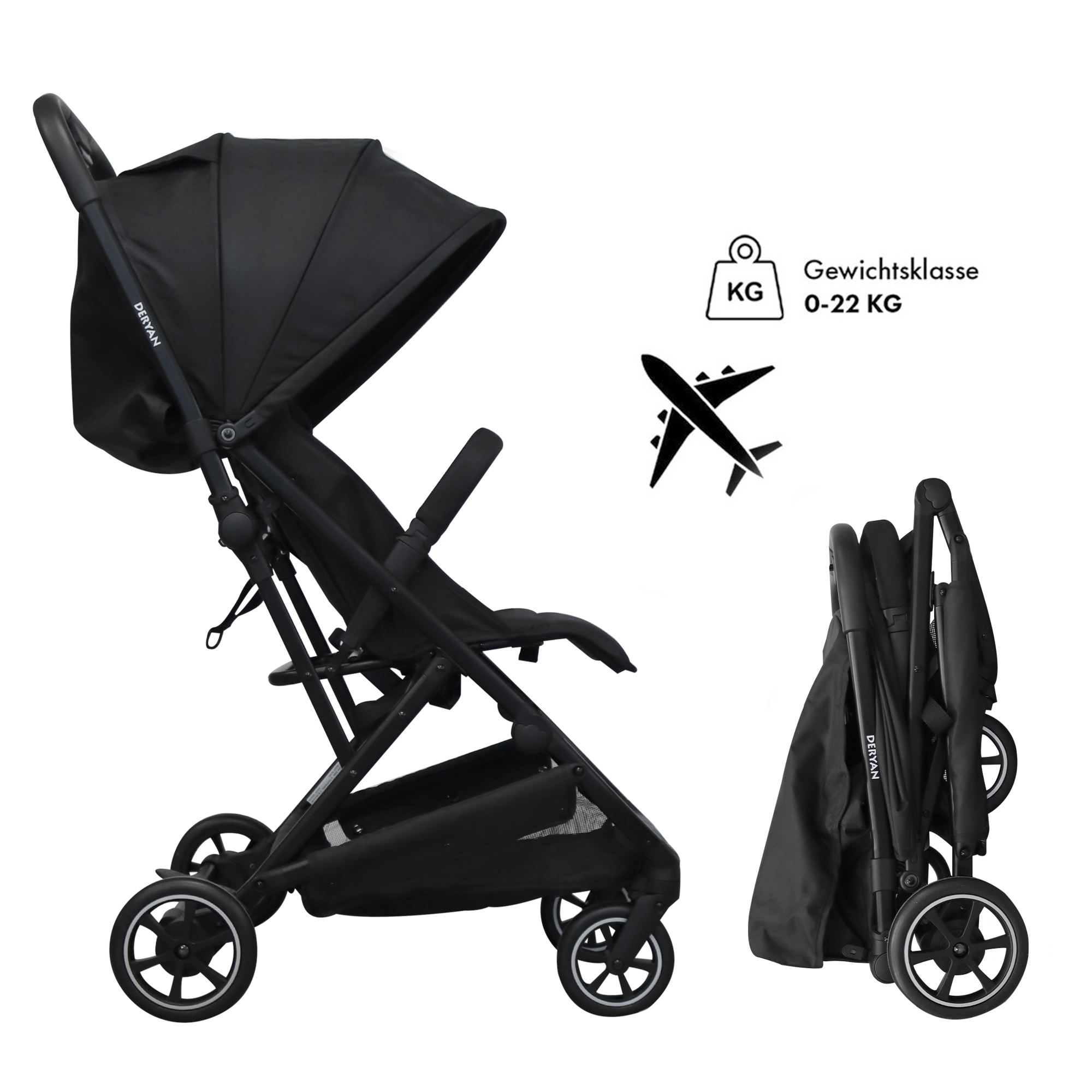 Silla de Paseo Ligera Luxe Easy - Negro